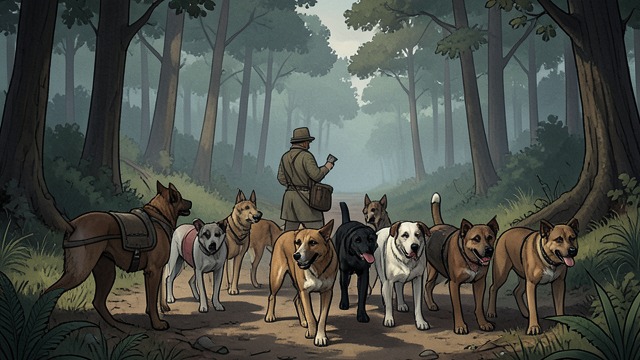 Dingo Joins the Chase from "Dingo". The Unexpected Hound A Familiar Figure The narrator recognizes Dingo among the dogs pursuing the deer and feels ashamed to see him join the mounted hunters.