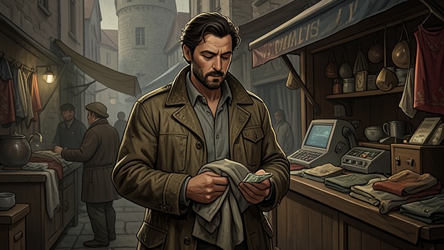 The Clothing Purchase from "Dingo". Nine Francs Owed A Small Transaction Piscot buys a work coat from Toutlemal for nine francs and has earned three francs for announcing the merchant’s visits.