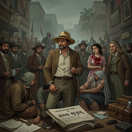 The Old Man and the Crime from "Dingo". This thread links Dingo’s spontaneous kindness toward a stranger to an assault, public spectacle, and the narrator’s uncertain moral judgment.