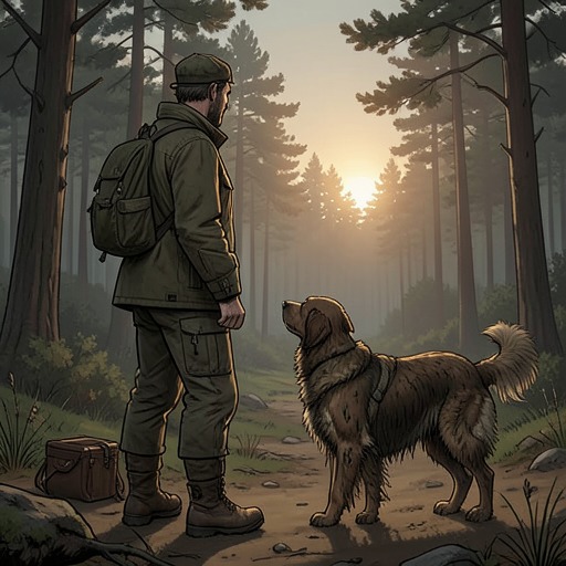 Dingo and Victor Flamant from "Dingo". This thread follows the quiet affinity between Dingo and Victor Flamant, two beings whose lives remain close to the nonhuman world.