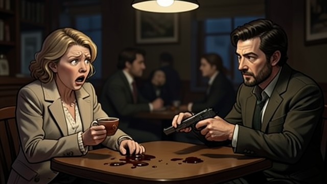 The Cafe Revelation from "Why Didn't They Ask Evans". The Cafe Revelation A decisive observation At the cafe, Frankie notices Moira’s expression after Bobby spills his coffee.