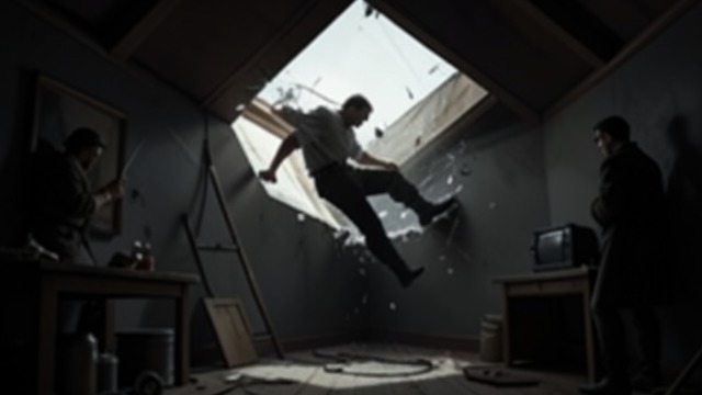 Badger’s Entrance from "Why Didn't They Ask Evans". Badger’s Entrance A rescue from above Badger crashes through the skylight while Roger is away, having followed the Bentley to the cottage and climbed onto the…