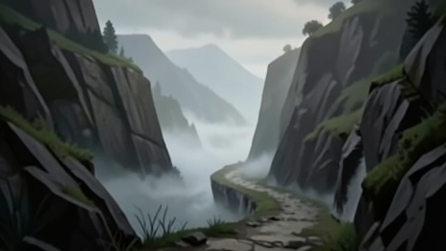 A Dangerous Path from "Why Didn't They Ask Evans". A Dangerous Path An accident waiting to happen The cliff path has a sharp turn and no railing, and mist makes the edge hard to see.