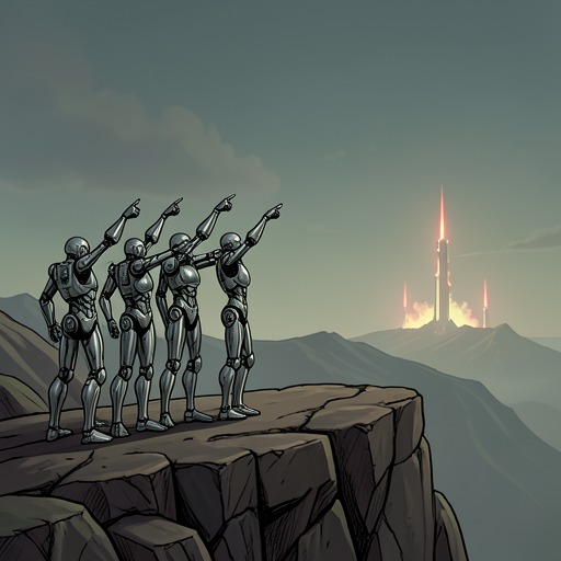 The First Transformer War from "The Old Axolotl". Resource competition hardens into political division as transformer communities organize, claim territory, and discover that survival can produce states and…