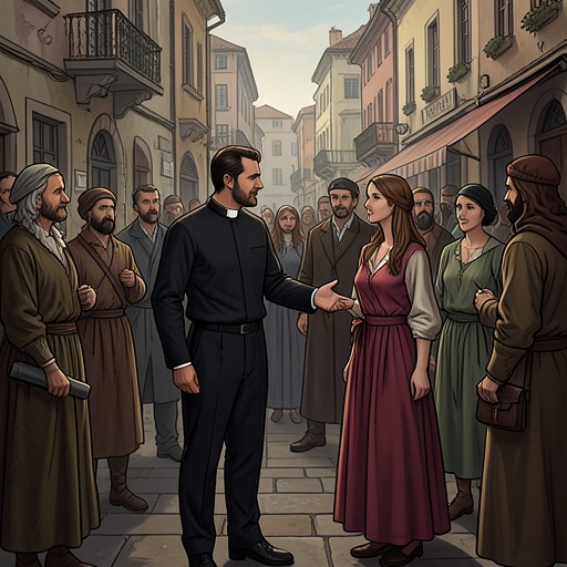The Religious Authorities’ Campaign from "Leila". This flow follows the attempt to redirect Lelia from Fedele and Massimo toward confession, paternal control, and convent life.