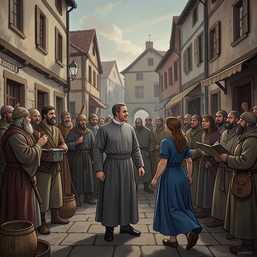 Don Aurelio’s Exile from "Leila". This flow traces Don Aurelio’s removal from his poor parish and his steadfast response to institutional punishment.