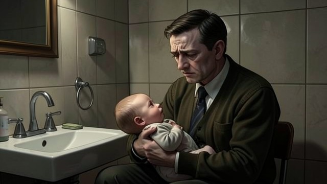 An Unwanted Thought from "Piercing". Fear Enters the Family Routine The Thought in the Steam After washing Rie in the bath, Kawashima hands her to Yoko and sits in the warm water.