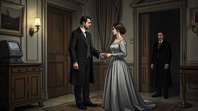 A Wedding and New Household from "The Thing on the Doorstep". A Wedding and New Household A Private Ceremony Edward and Asenath marry in a brief ceremony performed by a justice of the peace at her request.