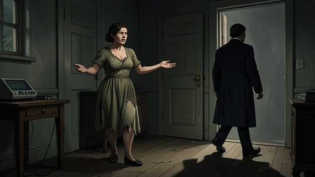An Anxious Household from "The Government Inspector". News Reaches the Family A hurried exchange Anna Andreyevna wants immediate details about the visitor, while the Mayor has already left to meet him.