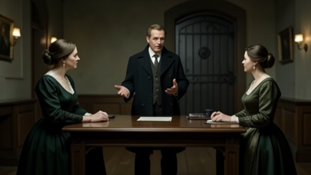 The Servant Is Courted from "The Government Inspector". Osip Reads the Household Questions and gifts The Mayor's family interrogates Osip about his master's habits and standing.