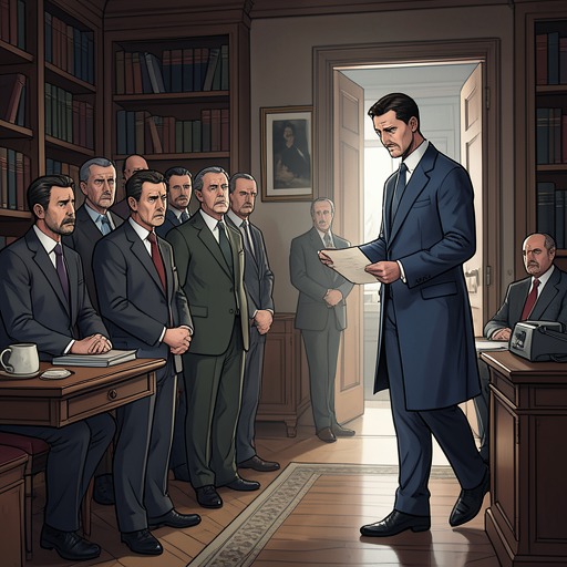The Officials' Shared Panic from "The Government Inspector". This thread charts how individual fear spreads among the town's officials and finally turns into public blame and paralysis.