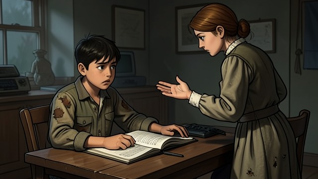 School Interrupted from "Hans Brinker, or The Silver Skates". School Interrupted Family needs first Hans Brinker and Gretel Brinker attend school only when their mother can spare them.