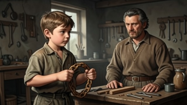 A Chain for Hilda from "Hans Brinker, or The Silver Skates". A Chain for Hilda Skill recognized Hilda arranges to pay Hans for a carved chain, and Peter soon admires the finished work.