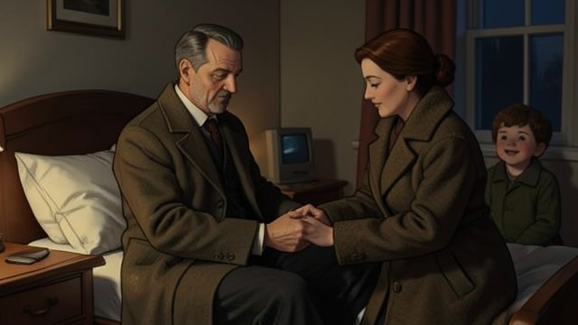 The Father Returns from "Hans Brinker, or The Silver Skates". The Father Returns Recognition Raff Brinker wakes and recognizes his wife and children after ten years of mental absence.