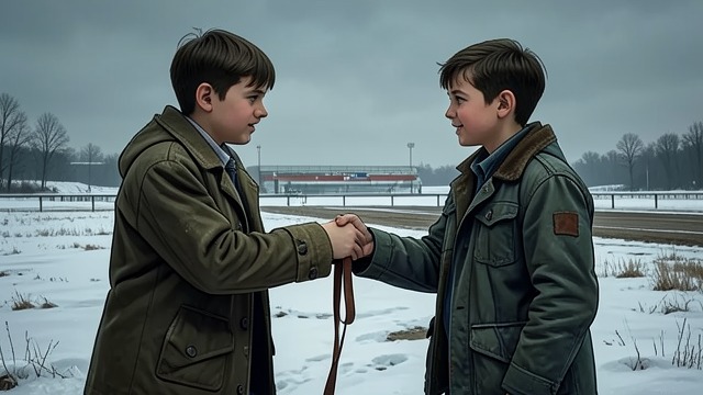 Hans and Peter’s Mutual Trust from "Hans Brinker, or The Silver Skates". Hans and Peter’s Mutual Trust A decisive favor Hans lends Peter his skate strap, sacrificing his own chance in the race.