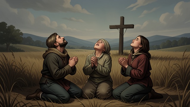 The Family Gives Thanks from "Hans Brinker, or The Silver Skates". The Family Gives Thanks Joy restrained Raff recognizes his family, and they kneel in gratitude. Dr.