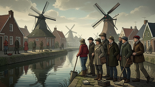 A Country Below the Sea from "Hans Brinker, or The Silver Skates". A Country Below the Sea Water as a permanent danger Large parts of Holland lie below sea level, and dikes and sluices protect homes and farmland.