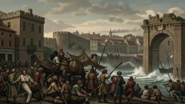 Leiden Holds Out from "Hans Brinker, or The Silver Skates". Leiden Holds Out Resistance under hunger During the Siege of Leiden in 1574, the inhabitants face starvation and plague but refuse surrender.