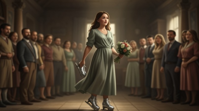 A Prize Shared with Home from "Hans Brinker, or The Silver Skates". A Prize Shared with Home Public honor Gretel receives the silver skates and a bouquet, but her first impulse is to seek her parents in the crowd.