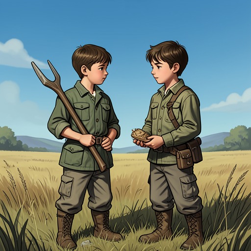 Peter and Hans Become Friends from "Hans Brinker, or The Silver Skates". This flow traces the mutual trust between Peter van Holp and Hans Brinker, built through honesty and reciprocal sacrifice.