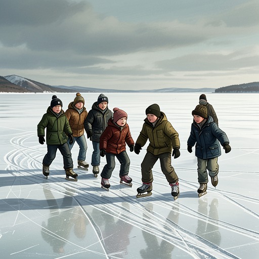 The Journey Across the Ice from "Hans Brinker, or The Silver Skates". This flow follows the boys’ ambitious skating expedition from Broek to The Hague and its return.
