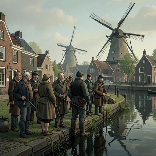 The Old Dike Crisis and Its Legacy from "Hans Brinker, or The Silver Skates". This flow traces the flood threat that shapes Dutch life and the accident that changes Raff Brinker’s family.