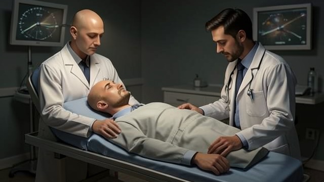 The Disease Appears from "The Robot Who Looked Like Me". A Changed Body Physical transformation Pareti wakes bald, with eyelashes and body hair gone and his skin abraded.