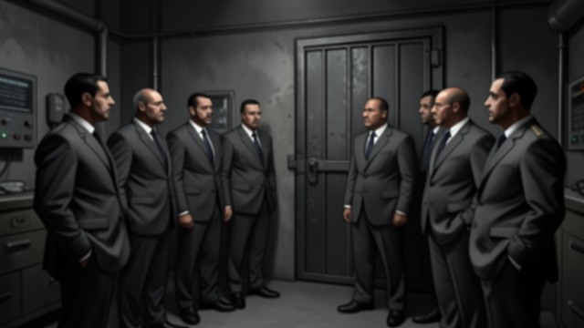 Resistance Assembly from "The Robot Who Looked Like Me". Gleisters Organize A meeting of doubles Charlie reaches a gathering where many versions of himself try to form an organization.