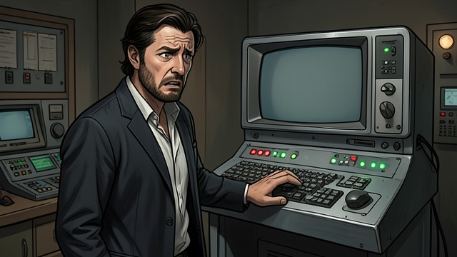 The Computer’s Refusal from "The Robot Who Looked Like Me". Calculation Finds No Way Out A request for rescue The characters give a computer the facts of their predicament and ask it to save them and Earth.