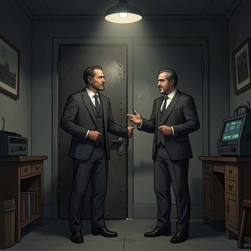 Mingus and Hieronymous from "The Robot Who Looked Like Me". This relationship thread follows two Gleisters as political opponents, reluctant interpreters of one another, and participants in the same repeating history.