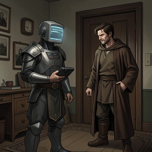 Loris Learns Its Own Weakness from "The Robot Who Looked Like Me". This subplot follows Lorian monitors as their gentle, rule-based system encounters a visitor who refuses cooperation.