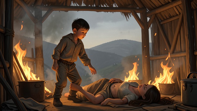 The Fire and the Unanswered Call from "The Painted Bird". The Fire and the Unanswered Call The Hut Burns When Marta dies, the boy misreads her stillness as a possible transformation and waits for her to move.