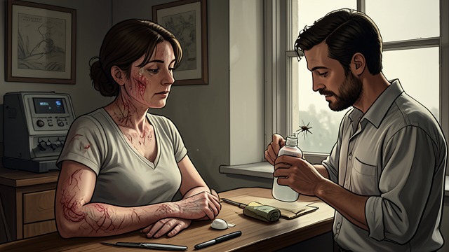 The First Bites from "Cat Person". The First Bites A small eruption Laura shows David a large, itchy swelling on her arm and wonders whether something has bitten her.