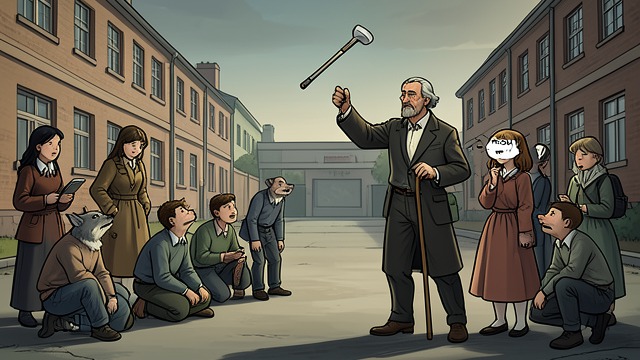The Cane He Cannot Use from "Cat Person". The Cane He Cannot Use Advice from the headmaster Aaron brings his complaints to the headmaster, listing the class’s insults and the nighttime harassment.