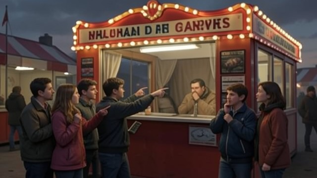 A Novelty with an Audience from "The Kissing Booth". A School Attraction Students Hear the Plan Word spreads that Elle and Lee are building a kissing booth.
