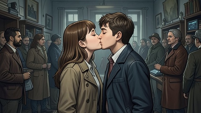 The Kissing-Booth First from "The Kissing Booth". The First Kiss She Chooses Noah’s Unexpected Presence Noah steps up to Elle’s booth and pays for a kiss.