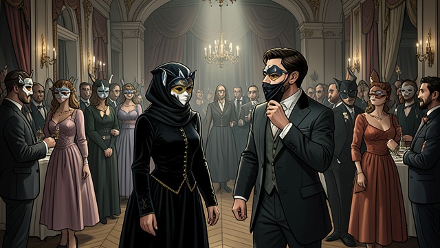 A Masquerade’s Anonymity from "The Kissing Booth". Hidden Faces, Visible Feelings Masks Complicate Recognition Students at The Royale wear masks, making it difficult for Elle to find friends or recognize Noah.