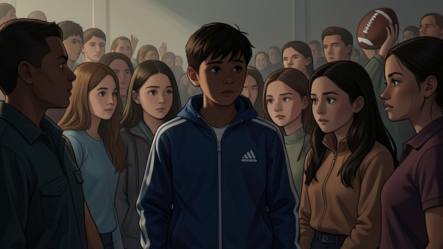 Noah as a School Spectacle from "The Kissing Booth". A Person Turned into a Reputation A Feared and Admired Student Noah is known for fighting, football, and strong grades.