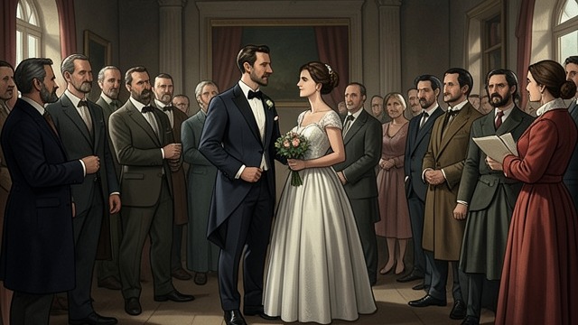 A Marriage and a Sudden End from "The Luminaries". A Marriage and a Sudden End Carver marries Lydia He marries Lydia after years of shared schemes and divided identities.