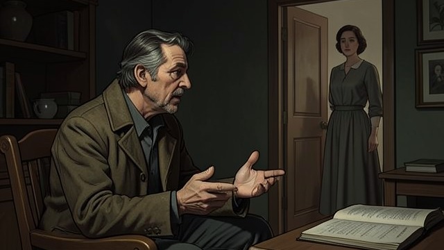 A Confused Account in Court from "The Luminaries". A Confused Account in Court Staines explains his absence Staines recounts opium use, hiding in Anna’s room, and being shot while concealed behind the drapes.