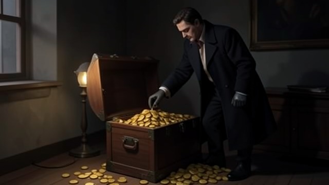 A Fortune Enters the Record from "The Luminaries". A Fortune Enters the Record The estate is cleared Harald Nilssen discovers thousands of pounds in gold hidden throughout Wells’s cottage while cataloguing the…