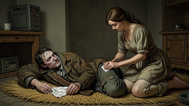 Found at Wells’s Cottage from "The Luminaries". Found at Wells’s Cottage A living witness returns Te Rau Tauwhare finds Staines gravely wounded and feverish inside Crosbie Wells’s abandoned cottage.