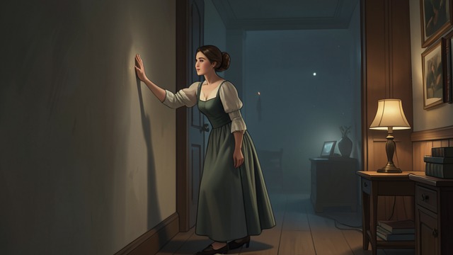 Nancy Tests the Evidence from "The Hidden Staircase". Fear Put to Question Checking Ordinary Access Nancy inspects screens, doors, rooms, and walls rather than assuming supernatural causes.