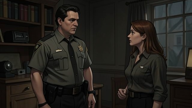 The Sheriff Hesitates from "The Hidden Staircase". Lawful Action Requires More A Cautious Official The sheriff resists arresting Nathan on Nancy’s explanation alone.