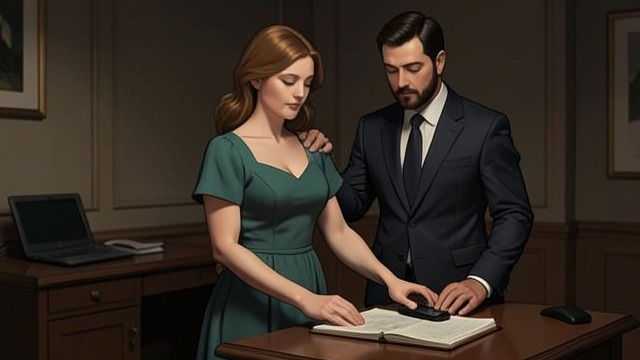 Defending Her Father from "The Hidden Staircase". Courage at the Door Refusing the Demand Nancy refuses to search Carson’s desk or surrender papers to Nathan.