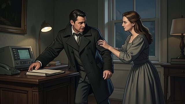 Nancy Rejects the Claim from "The Hidden Staircase". A Daughter’s Defense Papers Demanded Nathan demands documents Nancy does not recognize and accuses Carson of cheating him.