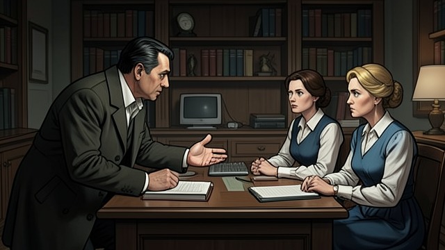 A Cheap Purchase Scheme from "The Hidden Staircase". Greed Finds a Property The Option Claim Nathan says the sisters granted him an option to purchase The Mansion cheaply.