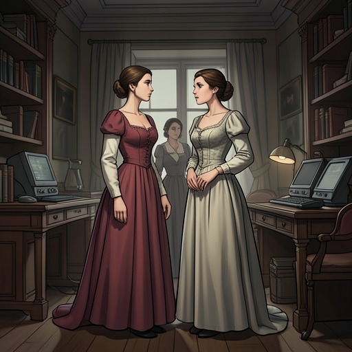 The Turnbull Sisters’ Alliance from "The Hidden Staircase". Rosemary and Floretta endure the haunting differently but rely on their family bond, then join Nancy in turning fear into shared action.
