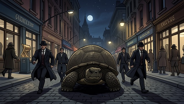 A Hunt Across the City from "Momo". A Hunt Across the City Pursuers and the Tortoise The Gray Men deploy agents across streets, transit routes, and public buildings.