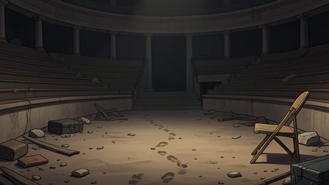 An Empty Room from "Momo". An Empty Room Search at the Amphitheater The Gray Men search the amphitheater and Momo's underground room, but she has already left with the Tortoise.